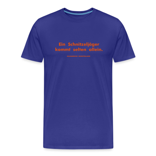 "Ein Schnitzeljäger kommt selten allein." Männer Bio-T-Shirt - Königsblau