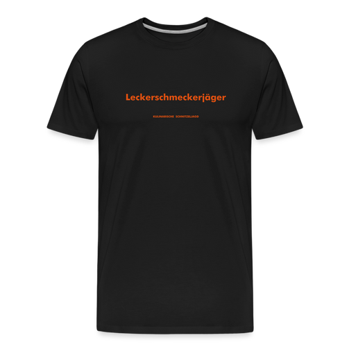 "Leckerschmeckerjäger" Männer Bio-T-Shirt - Schwarz
