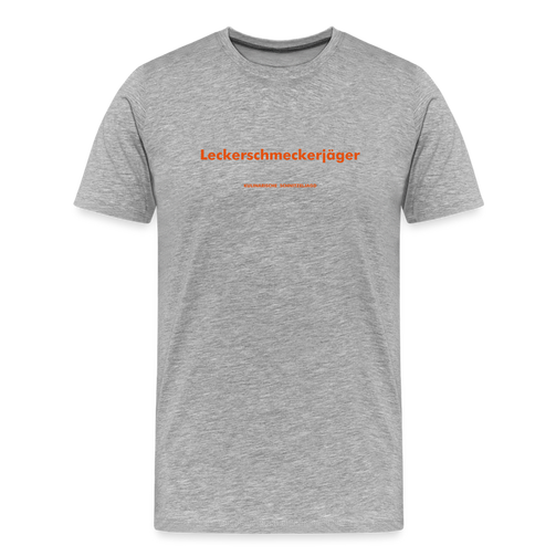 "Leckerschmeckerjäger" Männer Bio-T-Shirt - Grau meliert