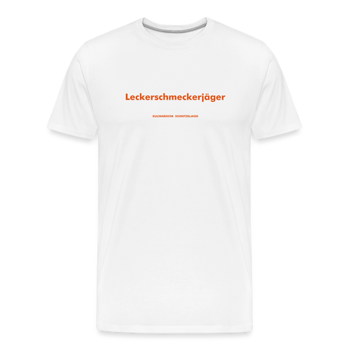"Leckerschmeckerjäger" Männer Bio-T-Shirt - weiß